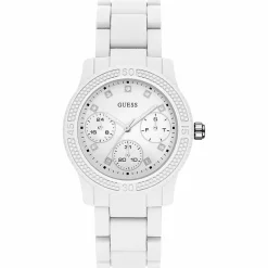Homme Guess Montre Mixte Funfetti en Caoutchouc blanche