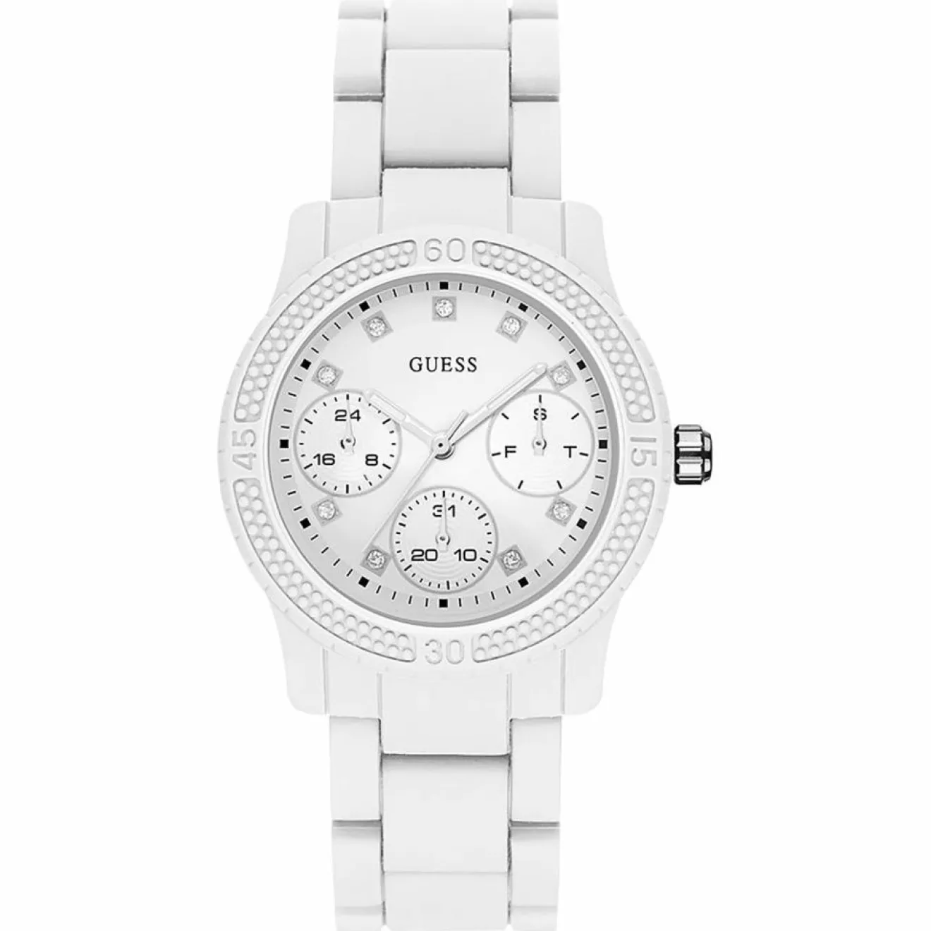 Homme Guess Montre Mixte Funfetti en Caoutchouc blanche
