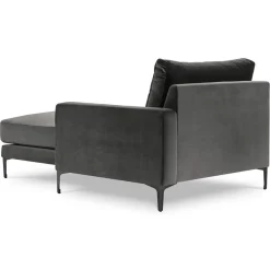 New Mazzini Sofas Méridienne Velours Droite Venus grise - 160x104x90 cm