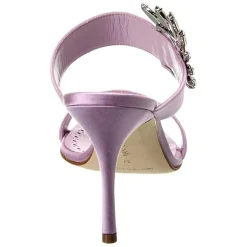 Femme Manolo Blahnik Mules en Satin Chivela lilas - Talon 9 cm