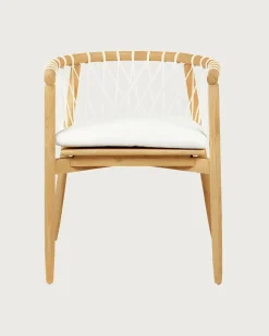 Best Uniqka Nala - Chaise en teck massif et cordage blanc