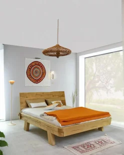 New Uniqka Nalia - Lit poutre en bois massif d'épicéa 180 CM