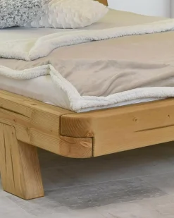 New Uniqka Nalia - Lit poutre en bois massif d'épicéa 180 CM