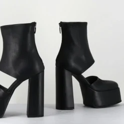 Online Sort Aarhus Open Boots en Cuir 3760 noires - Talon : 13cm