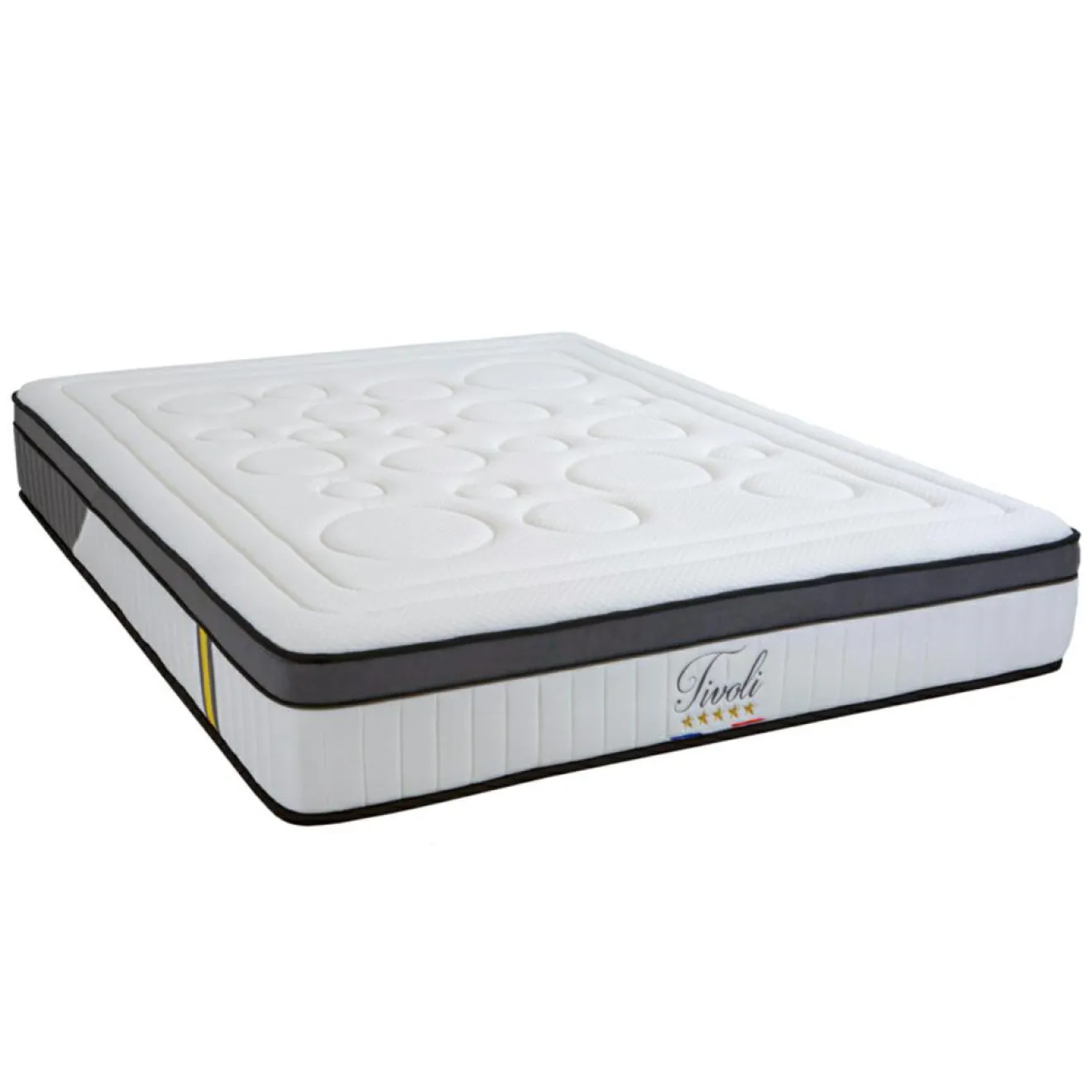 Hot Bellecour Pack Prêt à Dormir Tivoli Matelas + Sommier + Accessoires blanc - 140x190 cm