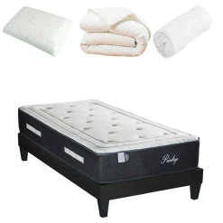 Bellecour Pack prêt-à-dormir Privilège blanc/gris - 90x190 cm