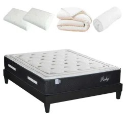 Online Bellecour Pack prêt-à-dormir Privilège blanc/gris - 160x200 cm