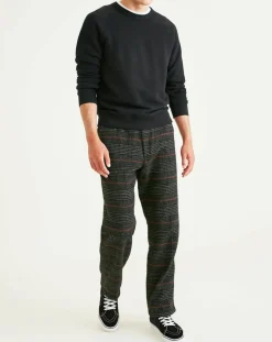 Dockers Pantalon 100% Coton Bio Pull On Tapered imprimé noir