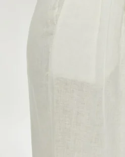 Femme Lauren Vidal Pantalon 100% Lin Cara écru