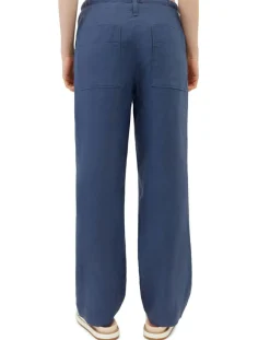 Femme Marc O'Polo Pantalon 100% Lin Elastique Lin bleu moyen