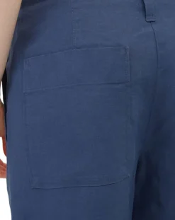 Femme Marc O'Polo Pantalon 100% Lin Elastique Lin bleu moyen