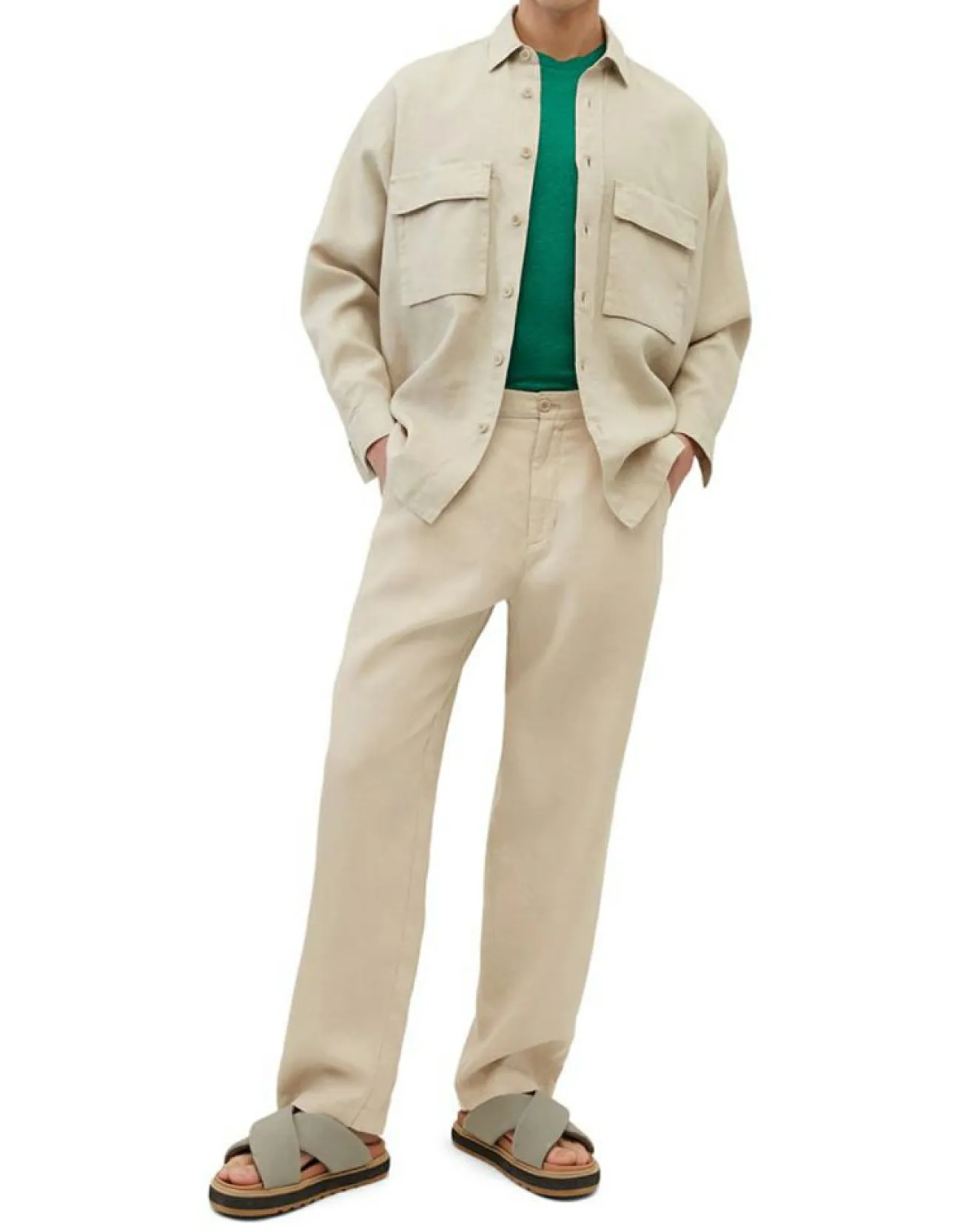 Best Marc O'Polo Pantalon 100% Lin Mossbo Pant Pinces beige