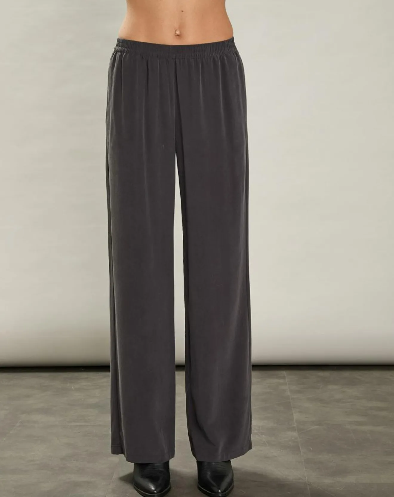 Femme Hartford Pantalon 100% Soie Plaisance anthracite