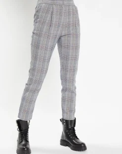 Femme Galeries Lafayette Pantalon ajusté Rink imprimé Prince de Galles gris/noir