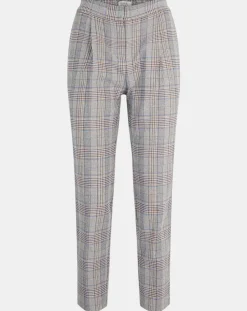 Femme Galeries Lafayette Pantalon ajusté Rink imprimé Prince de Galles gris/noir