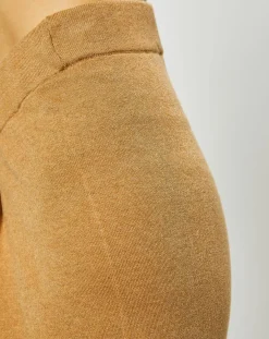 Sale Esprit Pantalon ample en Maille de Coton bio mélangé camel