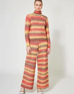 Femme Manoush Pantalon Arc-en-ciel kaki