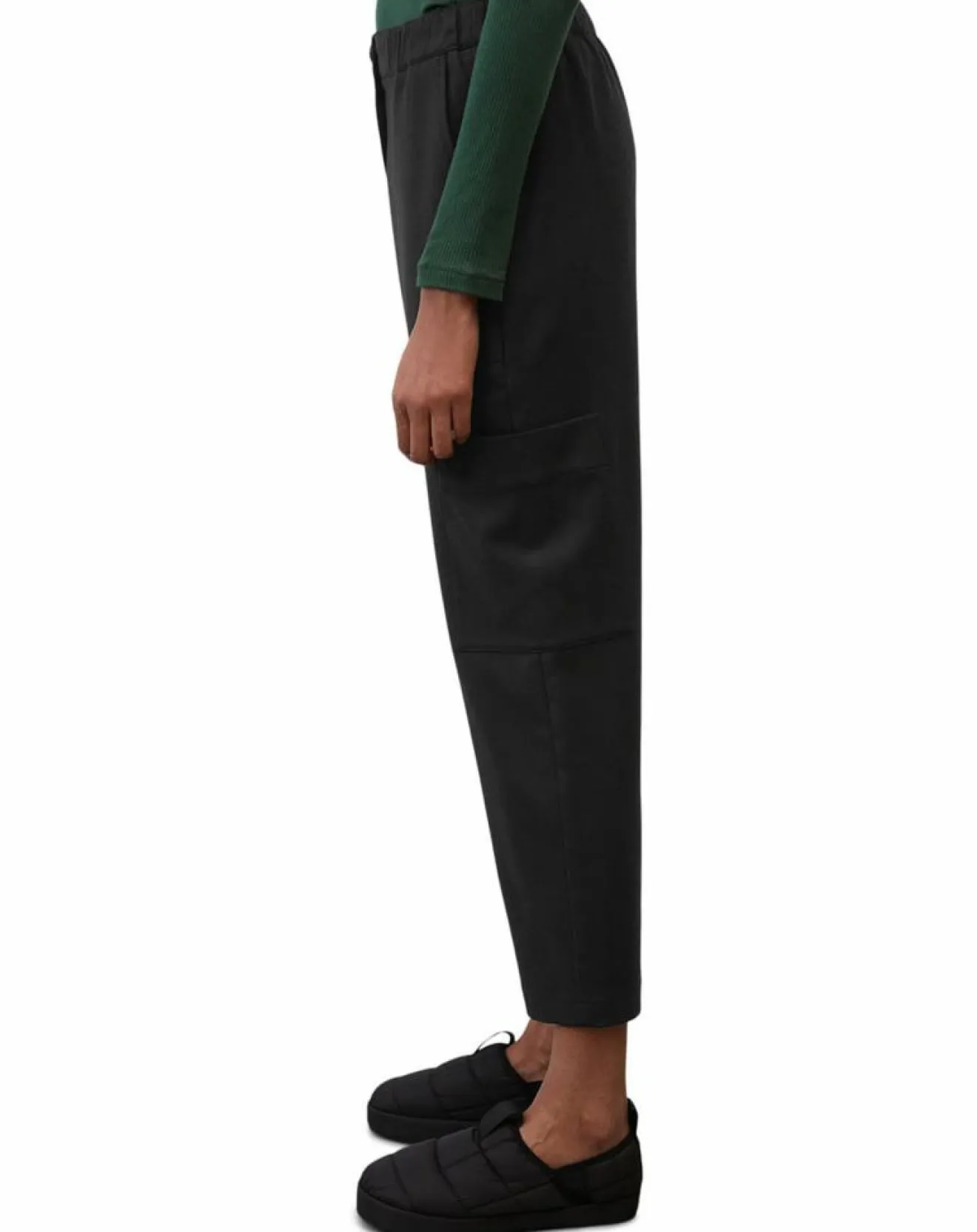 Discount Marc O'Polo Pantalon cargo en Laine mélangée noir