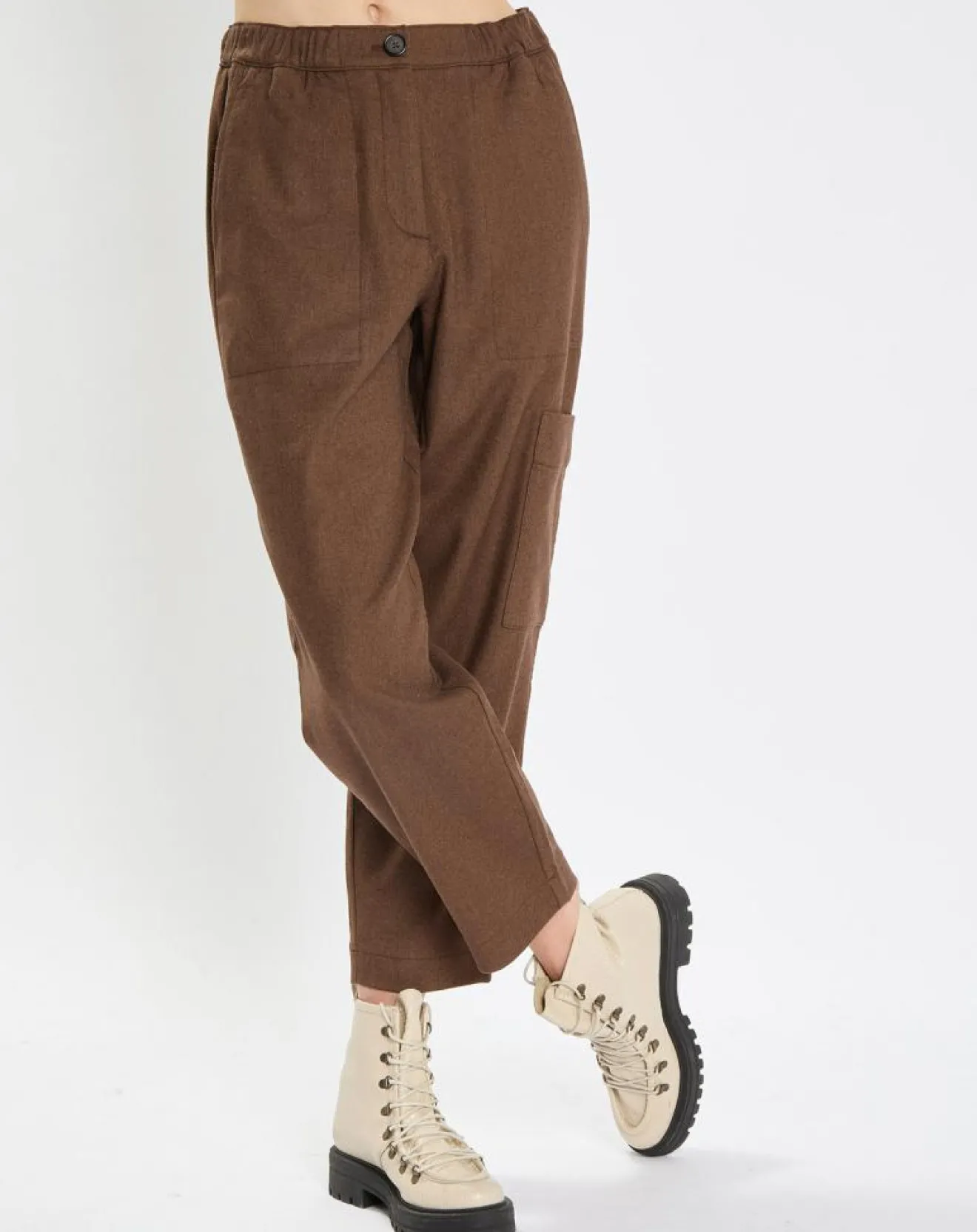 Femme Marc O'Polo Pantalon cargo en Laine mélangée marron