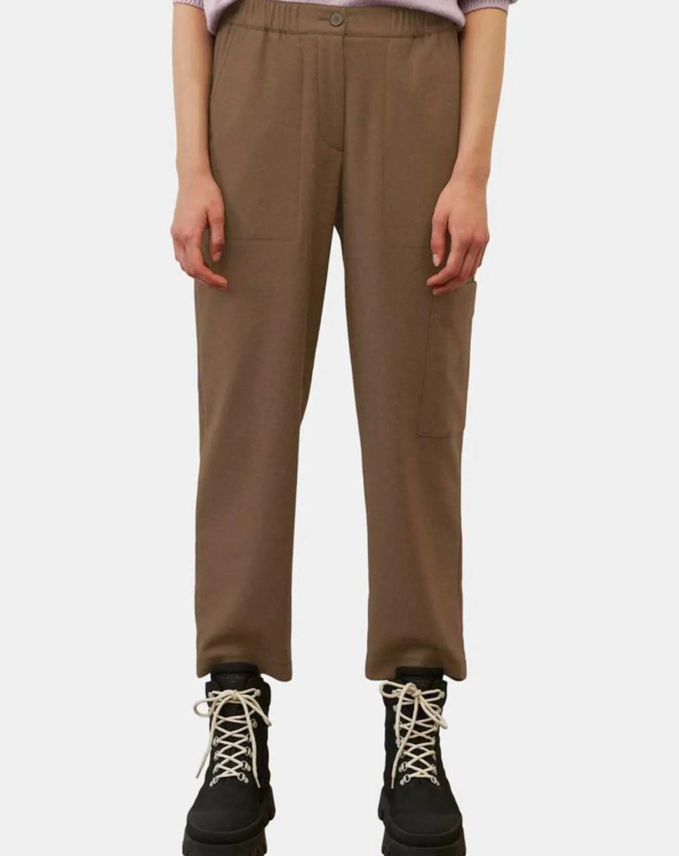 Femme Marc O'Polo Pantalon cargo en Laine mélangée marron