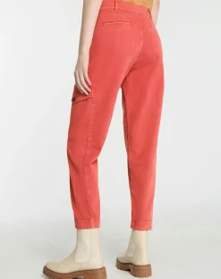 Femme Galeries Lafayette Pantalon cargo en Twill de Coton recyclé Robin rouge foncé