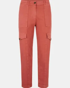 Femme Galeries Lafayette Pantalon cargo en Twill de Coton recyclé Robin rouge foncé