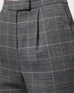 Sale Esprit Pantalon carotte Prince de Galles lurex gris