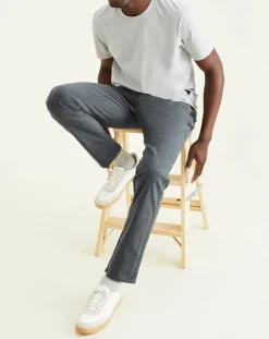 Sale Dockers Pantalon chino en Coton Bio Alpha Icon Tapered à carreaux gris