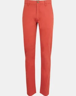 Homme Galeries Lafayette Pantalon chino en Coton bio droit Kutdroit rouge foncé