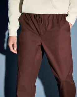 Homme Galeries Lafayette Pantalon chino jogging en Coton Nujog marron foncé