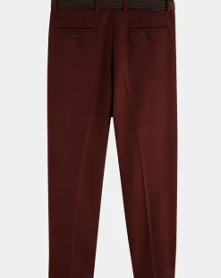 Hot Scotch & Soda Pantalon Chino Loose Pince Laine mélangée Ceinturé bordeaux