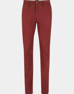 Homme Galeries Lafayette Pantalon Chino slim en Coton Bio Kutslim bordeaux