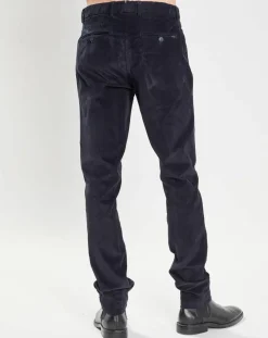 Sale Hackett London Pantalon Chino Slim Fit en Velours côtelé bleu marine