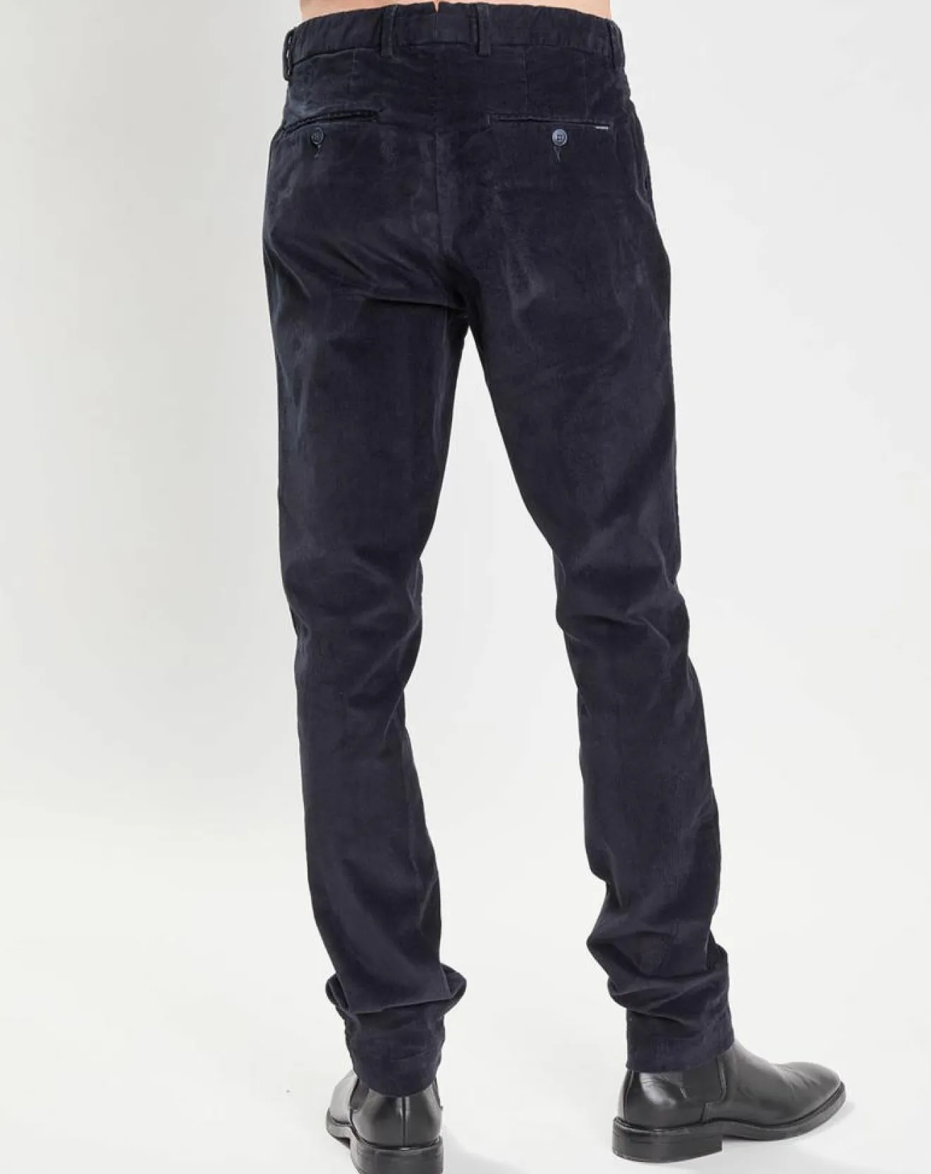 Sale Hackett London Pantalon Chino Slim Fit en Velours côtelé bleu marine
