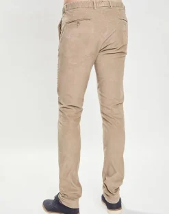 Outlet Hackett London Pantalon Chino Slim Fit en Velours côtelé beige