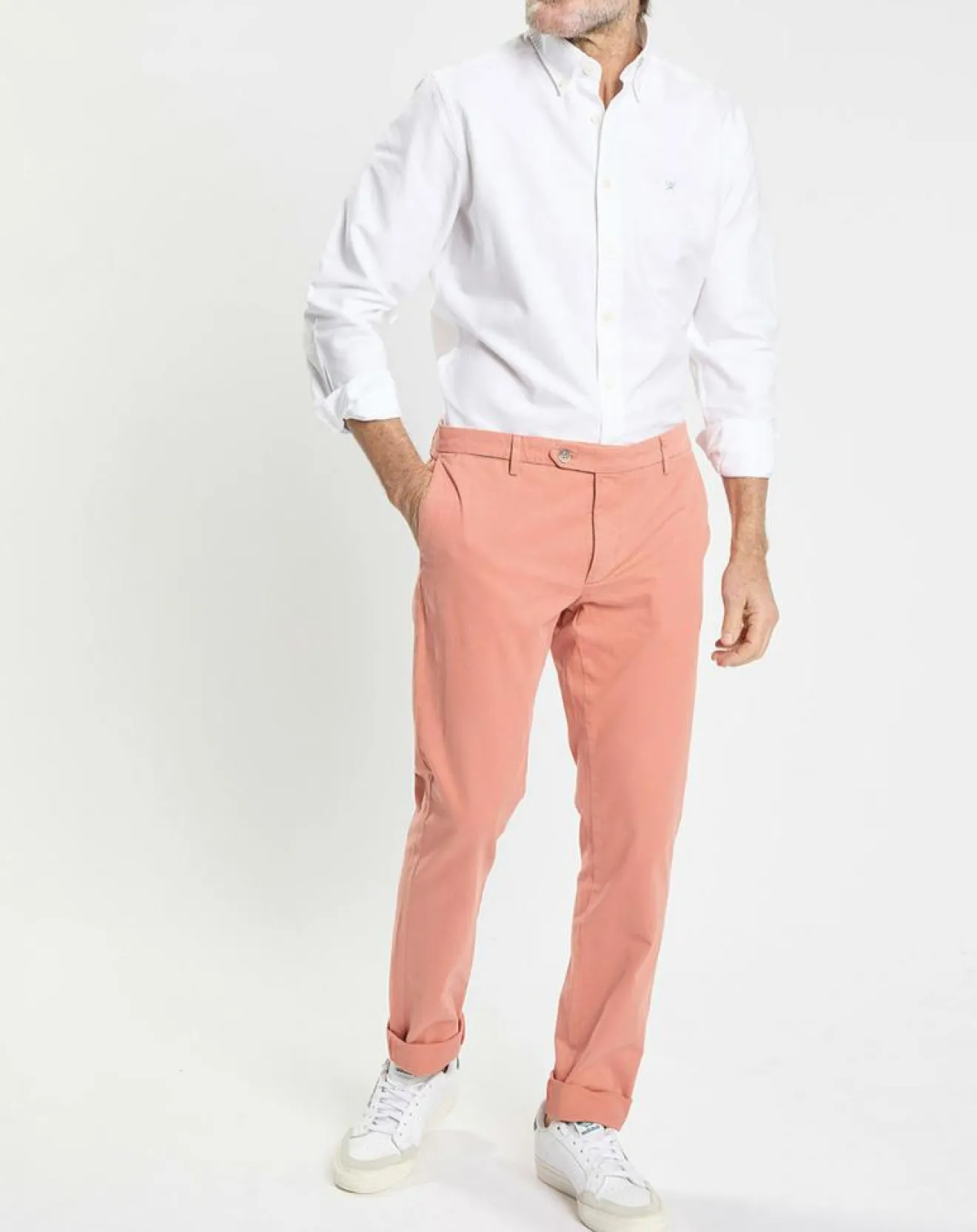 New Hackett London Pantalon chino Slim Fit Kensignton orange moyen