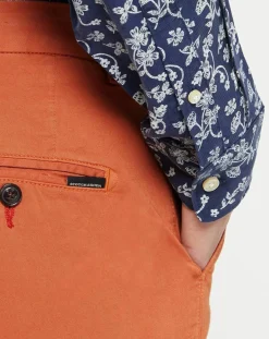 Homme Scotch & Soda Pantalon chino Slim Fit Stuart Garment Dyed orange