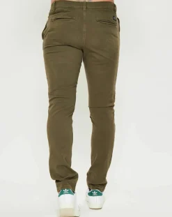 Best Quiksilver Pantalon chino slim Flex kaki foncé