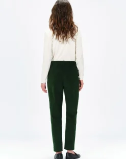 Femme Caroll Pantalon cigarette Psidika sapin