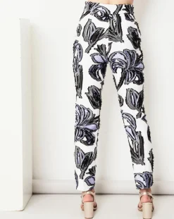 Outlet Paule Ka Pantalon Cléa à motifs blanc/lavande/noir