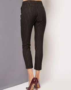Best Suncoo Pantalon court Jarod à rayures noir