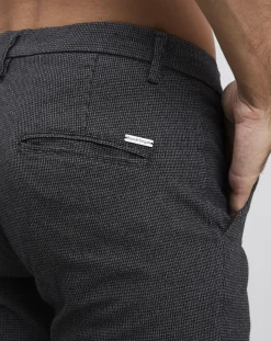 Homme Bruun et Stengade Pantalon de costume slim Pablo imprimé micro pied-de-poule noir/gris