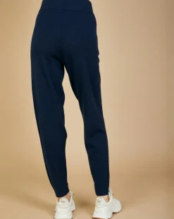 Femme Cashmere Tribu Pantalon de Jogging en Laine & Cachemire Olivia nuit/marine