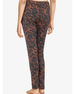 Femme Femilet Pantalon de pyjama Volcano imprimé noir/orange