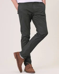 Homme Harris Wilson Pantalon Dinan à rayures kaki