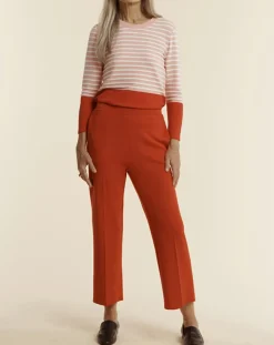 Femme Devernois Pantalon droit en Laine mélangée Yao rouge