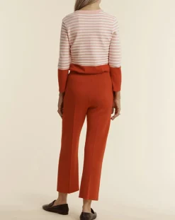 Femme Devernois Pantalon droit en Laine mélangée Yao rouge