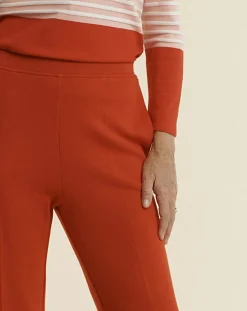 Femme Devernois Pantalon droit en Laine mélangée Yao rouge