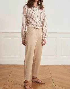 Sale La Petite Francaise Pantalon droit Patrice beige