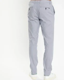 Best Hackett London Pantalon en Coton & Lin chino Regular Fit Milleraie bleu/blanc